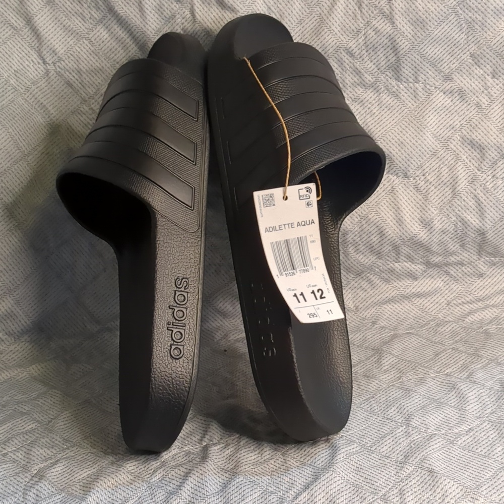 Adidas Black Slide Sandals - Picture 10 of 16